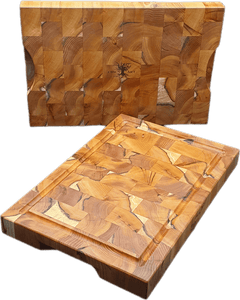 "Stjórn-Risastór" solid serving and chopping board with juice groove 